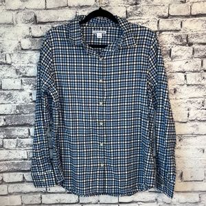 Amazon Essentials Men's Plaid Button Up Long Sleeve Shirt Size L